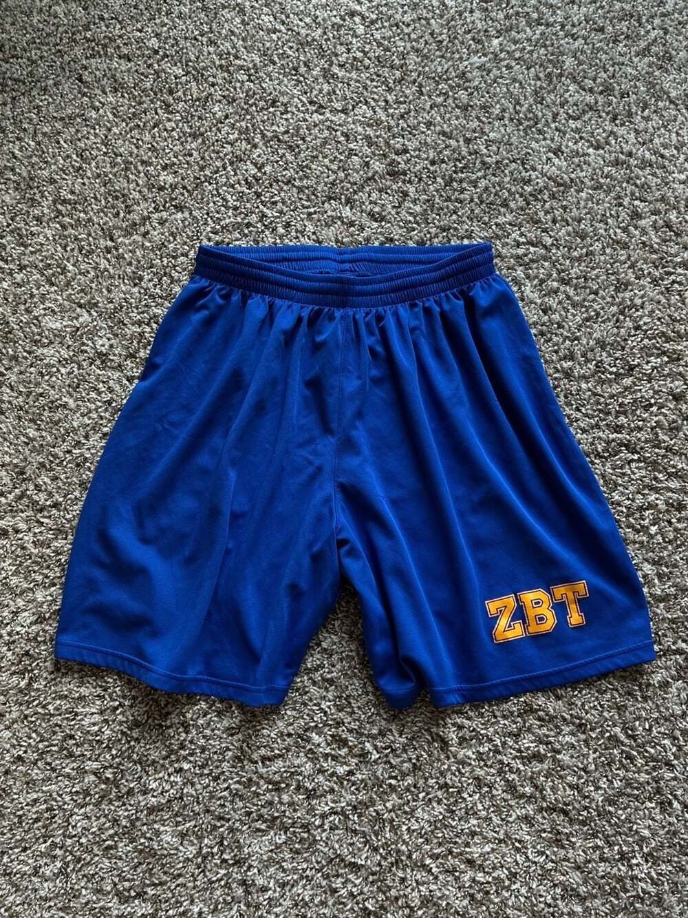 Teamwork Athletic Apparel ZBT Greek Fraternity Mesh Basketball Shorts Blue/Gold